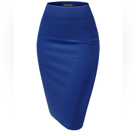 Twinth Navy Blue Pencil Skirt Size Small - Picture 2 of 12